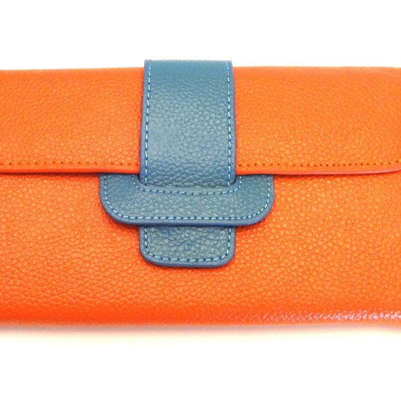 TAN LEATHER TWO TONE WALLET OR CLUTCH - Picture 5 of 16